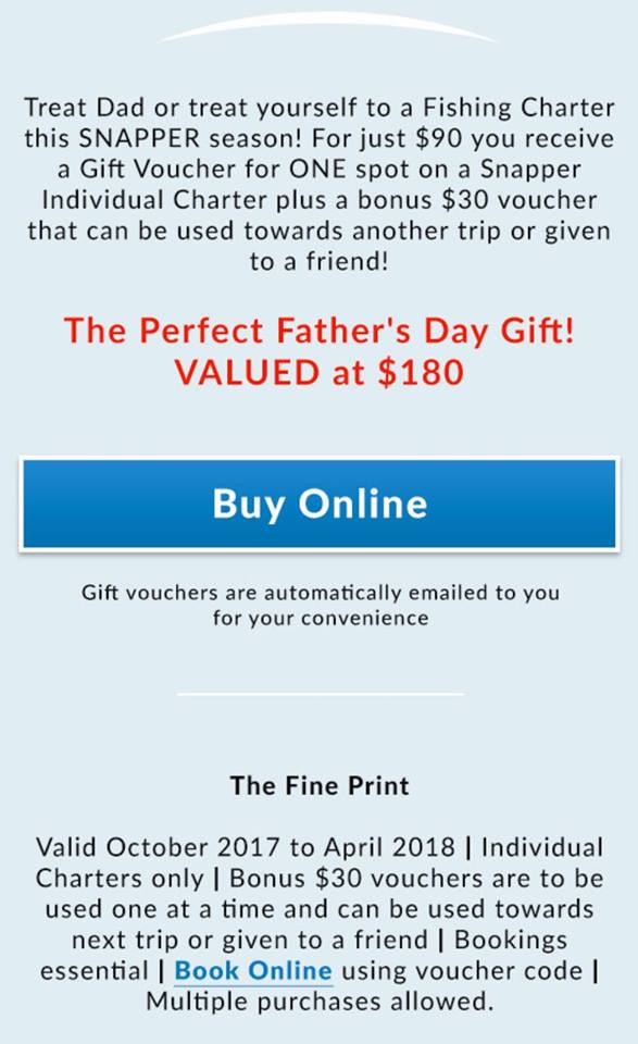 Gift Vouchers for Fathers Day