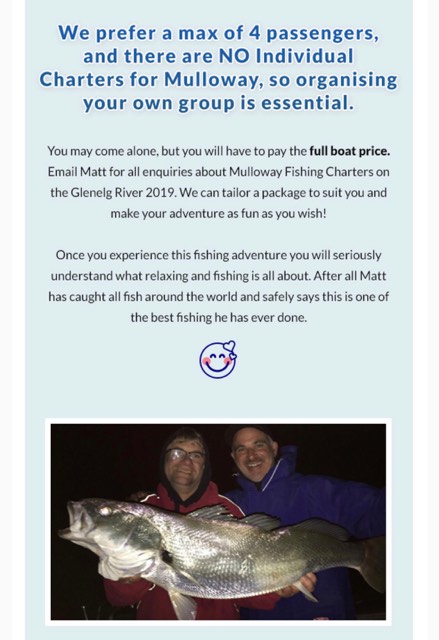 Fishing Charters for Jew Fish Glenelg River with Matt Cini